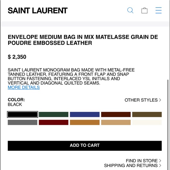 YSL ENVELOPE MEDIUM BAG (Authentic) - Picture 9 of 11